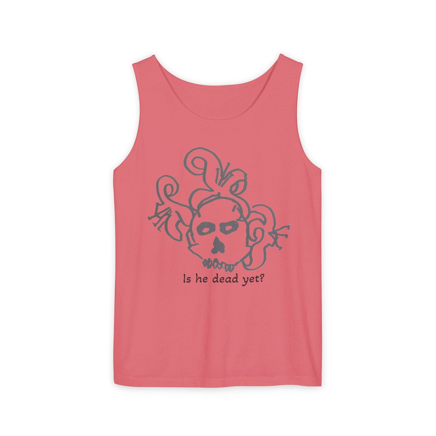 Funny Skull Graphic Tank Top - Unisex Garment-Dyed Sleeveless Tee