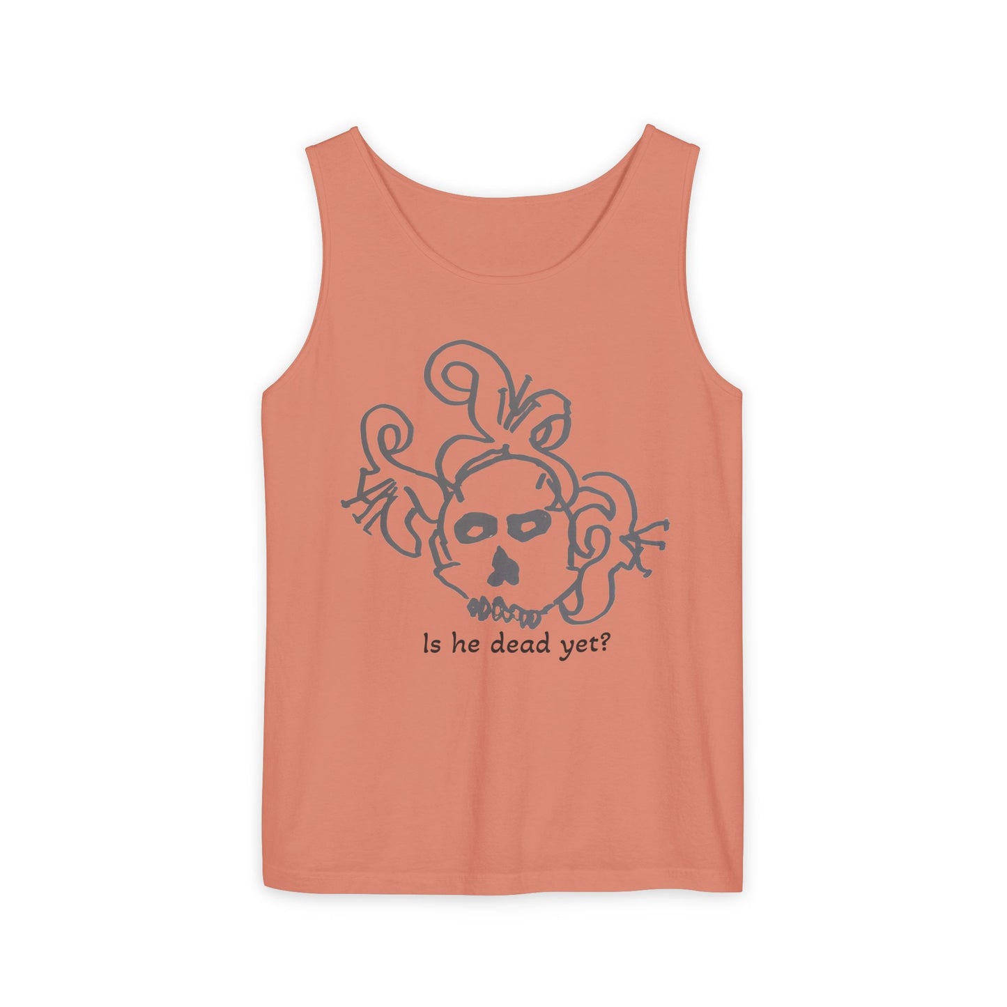 Funny Skull Graphic Tank Top - Unisex Garment-Dyed Sleeveless Tee