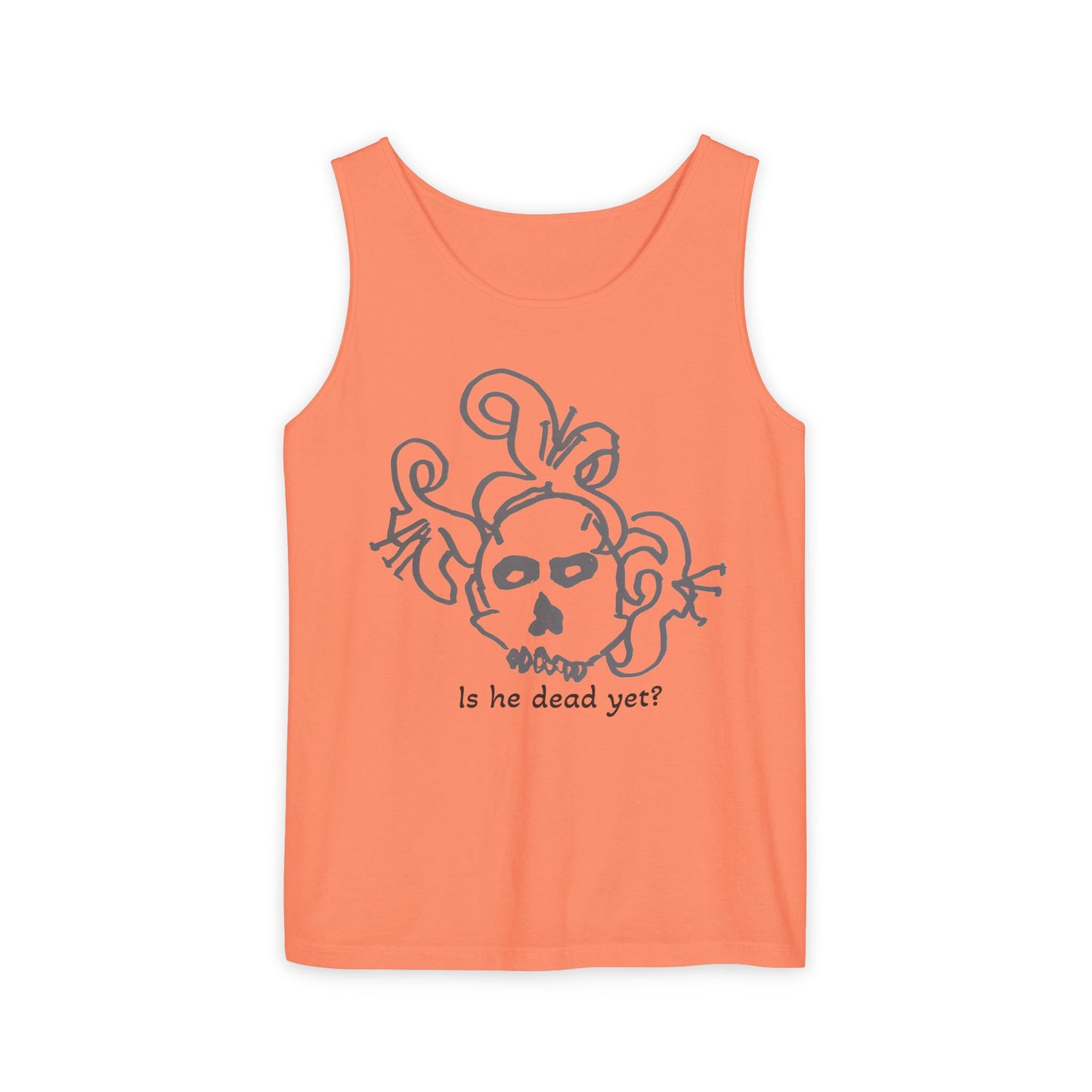 Funny Skull Graphic Tank Top - Unisex Garment-Dyed Sleeveless Tee