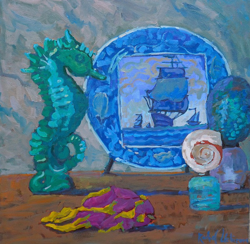 Painting By Rachel Uchizono Antique Ship Plate