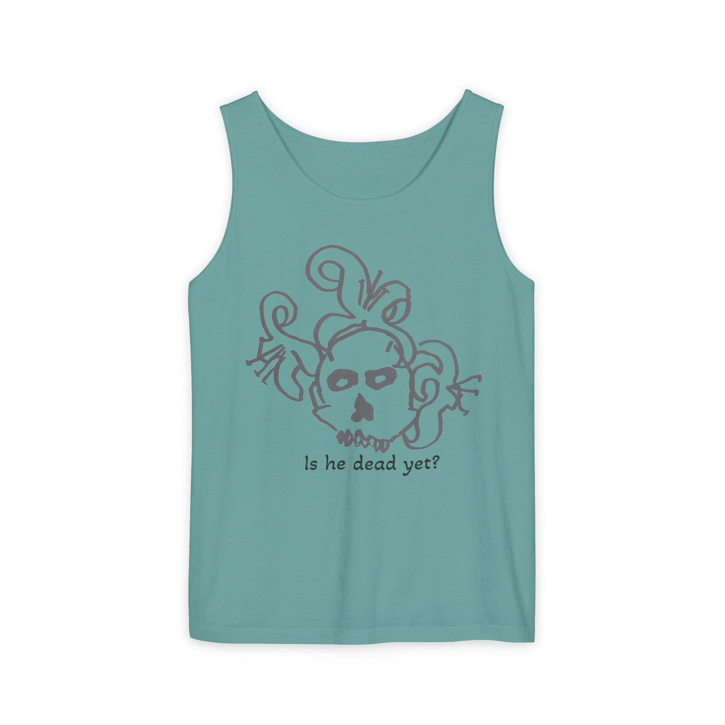 Funny Skull Graphic Tank Top - Unisex Garment-Dyed Sleeveless Tee