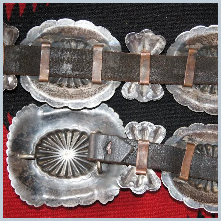 Bisbee Turquoise Concho Belt With Butterflies 1940's