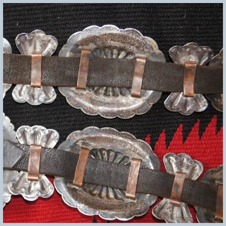 Bisbee Turquoise Concho Belt With Butterflies 1940's