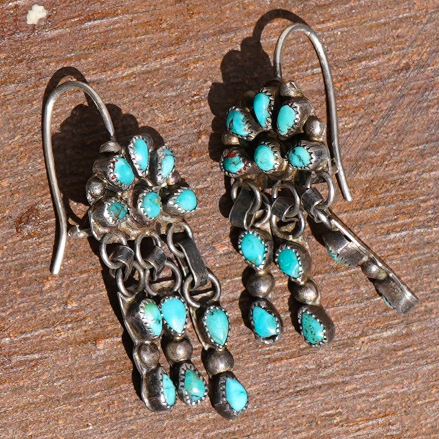 Old Turquoise Raincloud Earrings