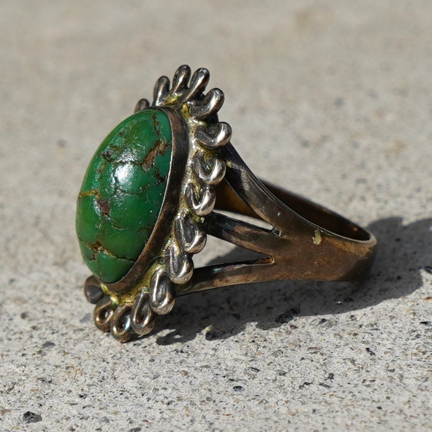 Old Navajo Cerrillos Turquoise Ring