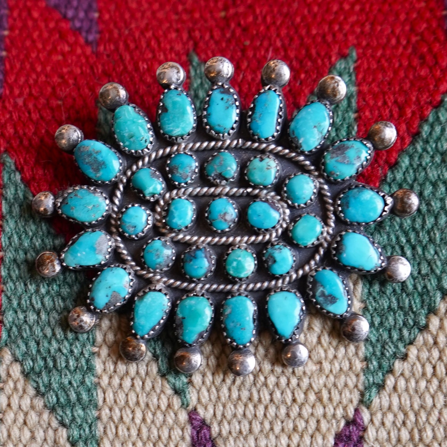 Vintage Turquoise Zuni Pin