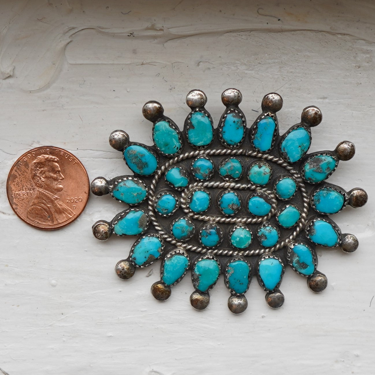 Vintage Turquoise Zuni Pin