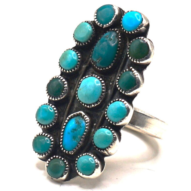 Vintage Turquoise Cluster Ring