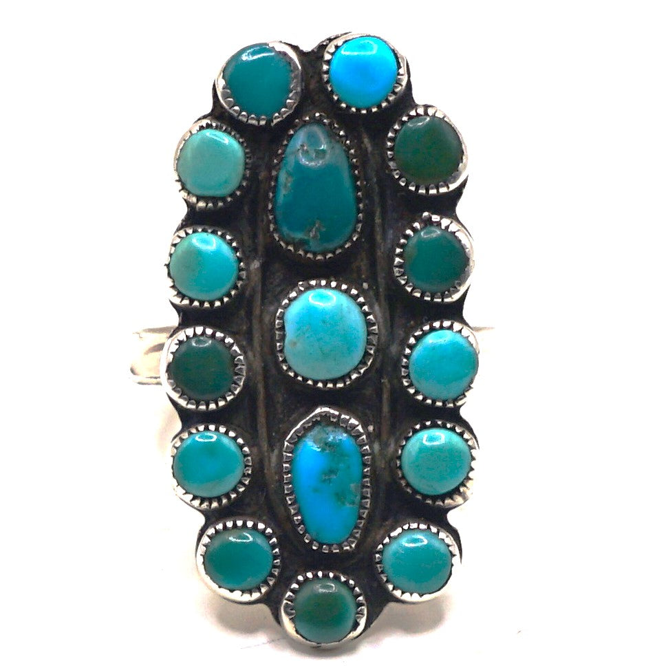 Vintage Turquoise Cluster Ring