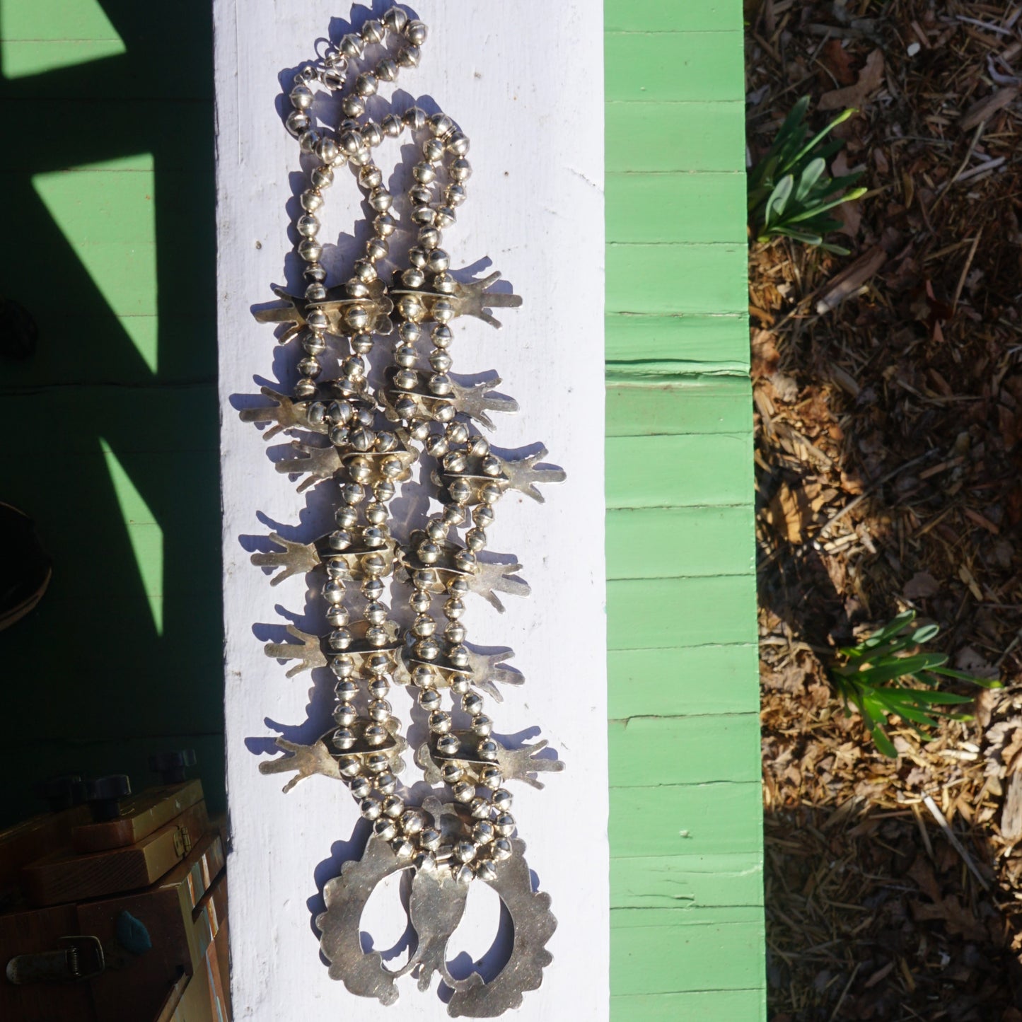 Vintage Zuni Turquoise Squash Blossom Necklace