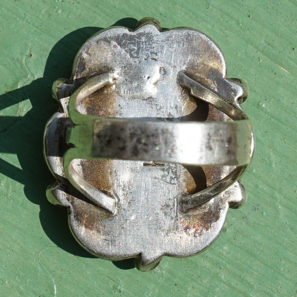Vintage Navajo Coral Cluster Ring