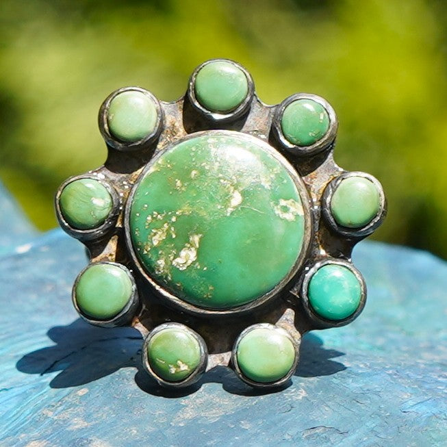 Vintage Navajo Turquoise Satellite Ring