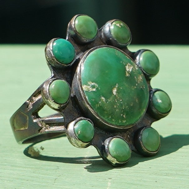 Vintage Navajo Turquoise Satellite Ring
