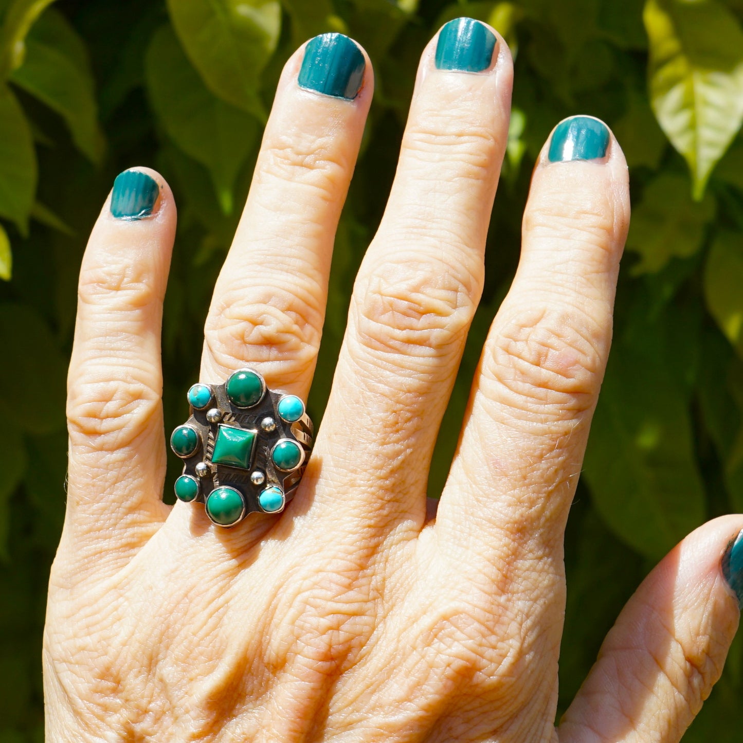 Vintage Cerrillos Turquoise Ring