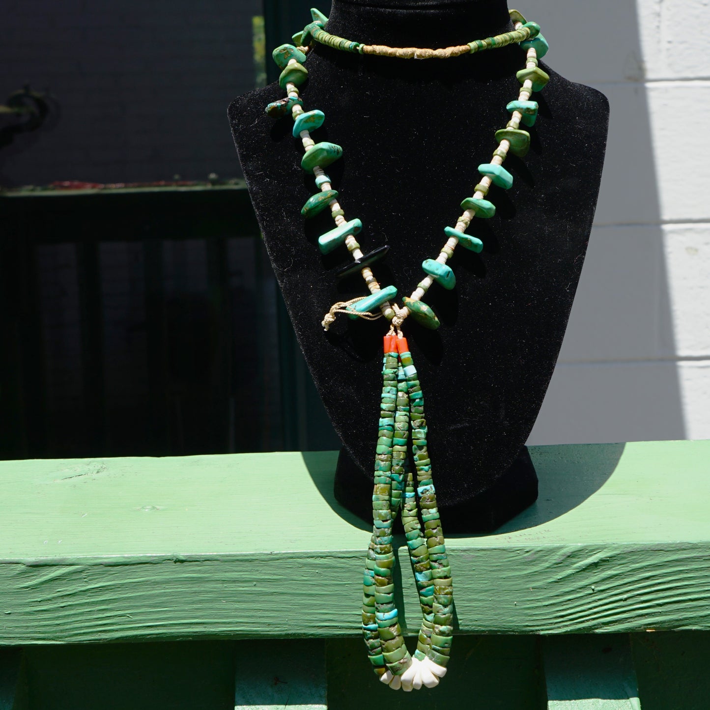 Vintage Turquoise Tab And Jacla Necklace