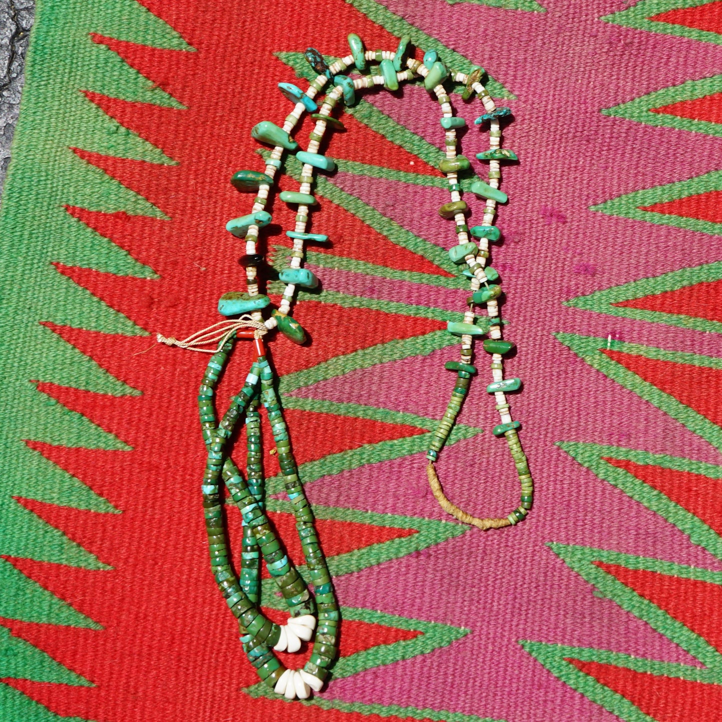 Vintage Turquoise Tab And Jacla Necklace