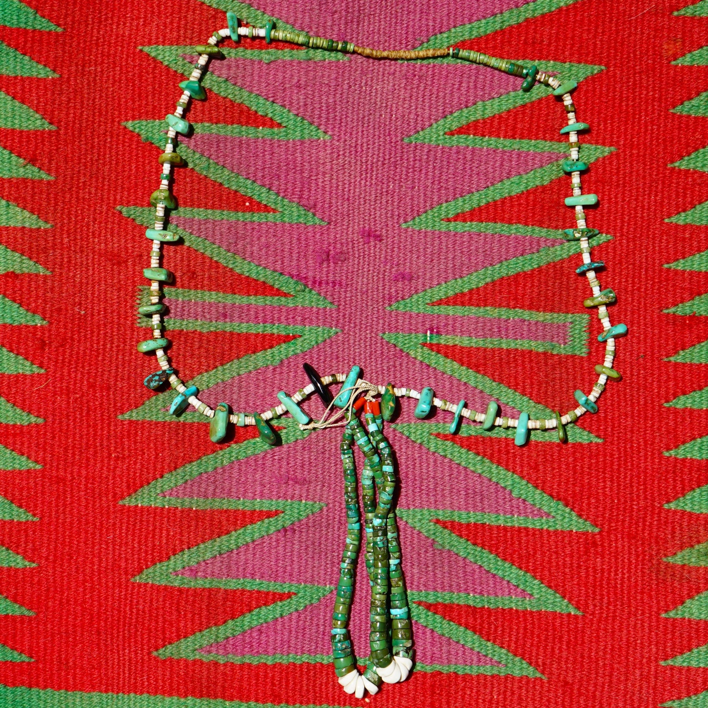 Vintage Turquoise Tab And Jacla Necklace