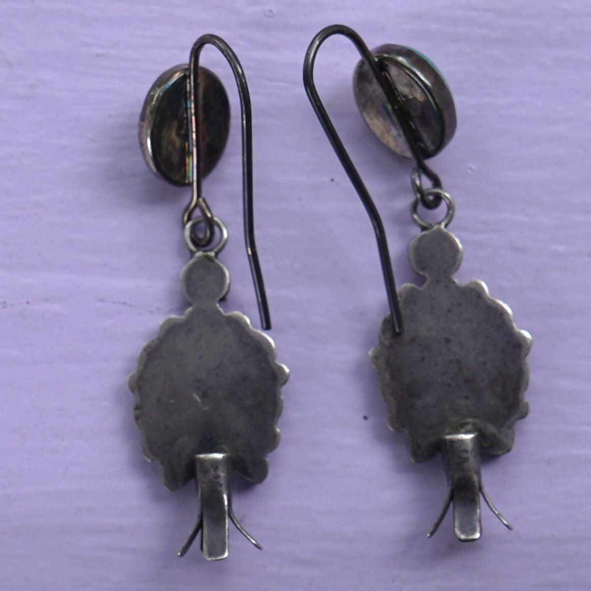 Vintage Turquoise Squash Blossom Earrings