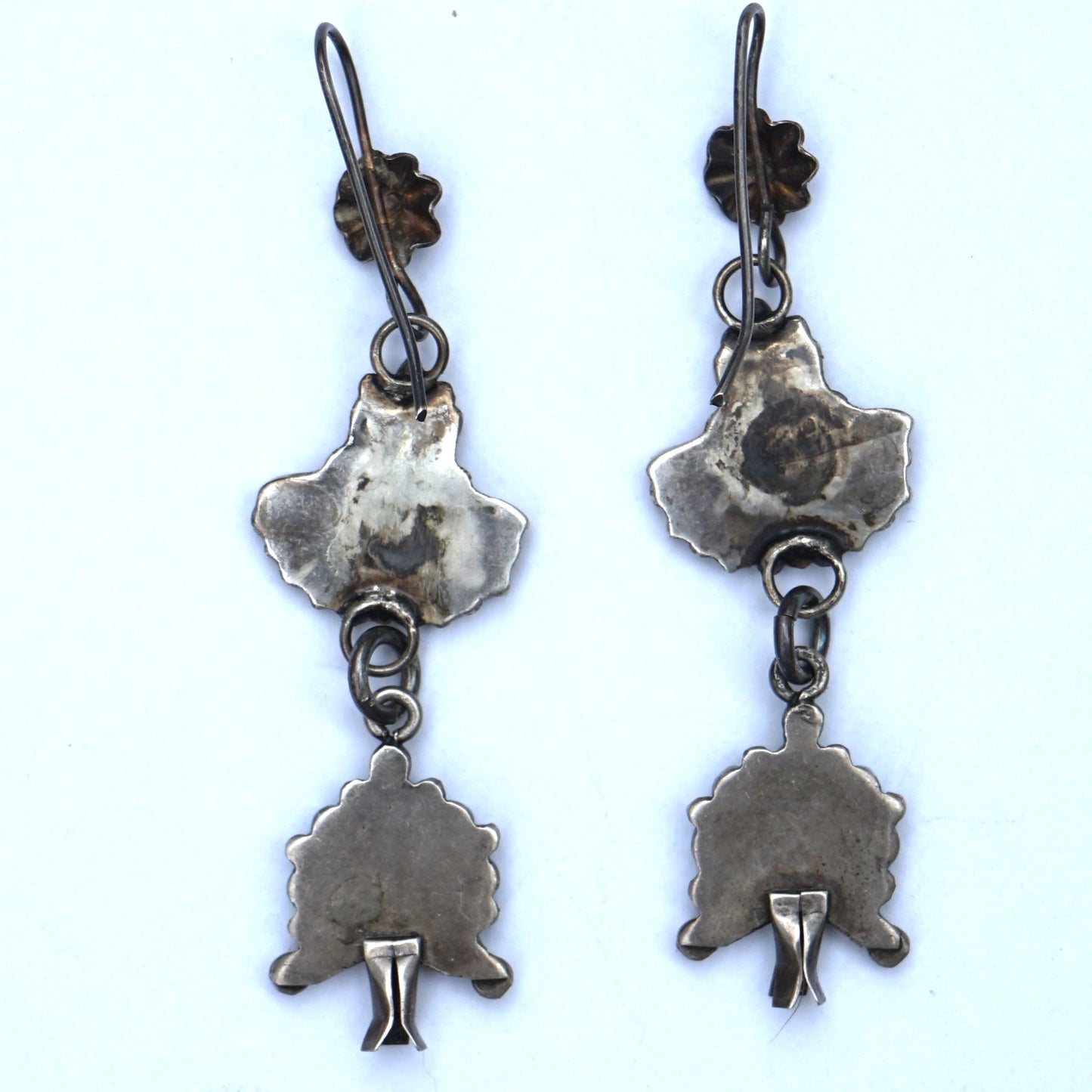 Vintage Turquoise Squash Blossom Earrings
