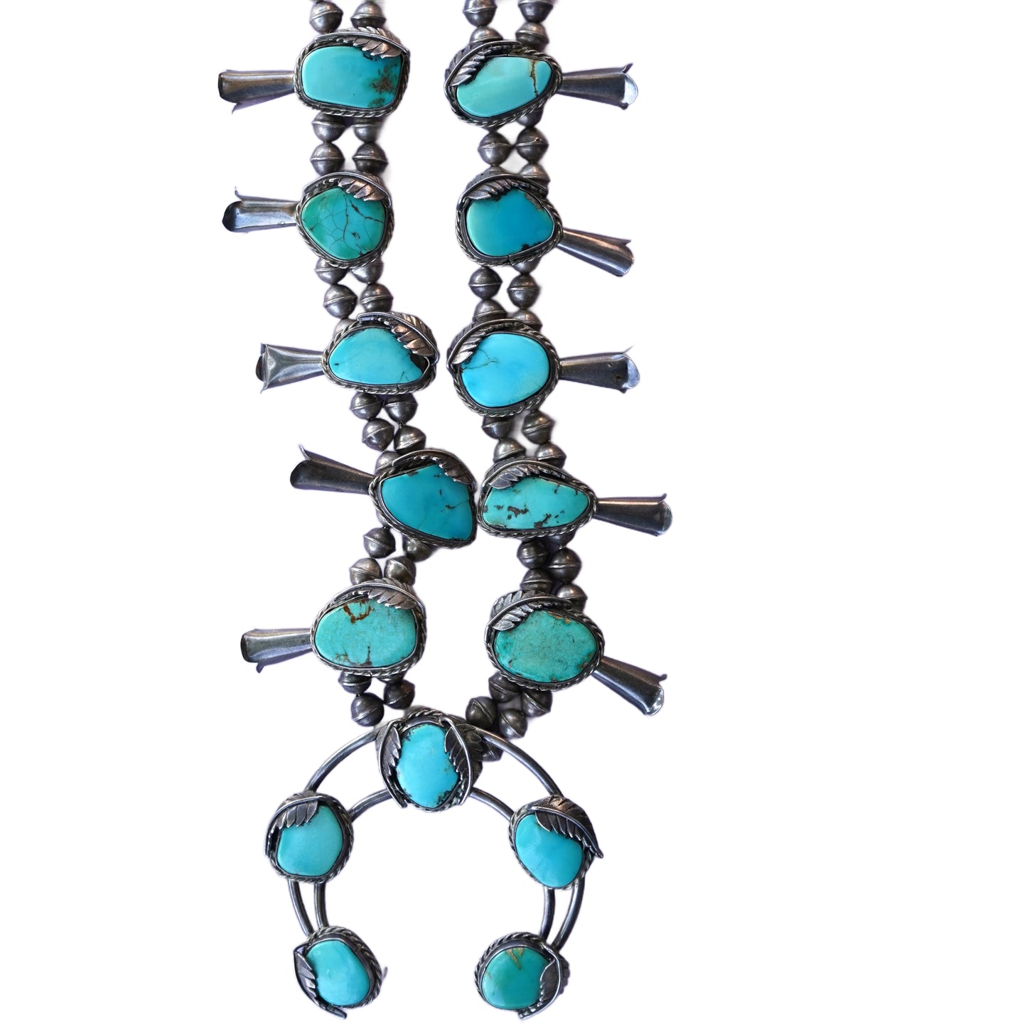 Vintage Turquoise Squash Blossom Necklace