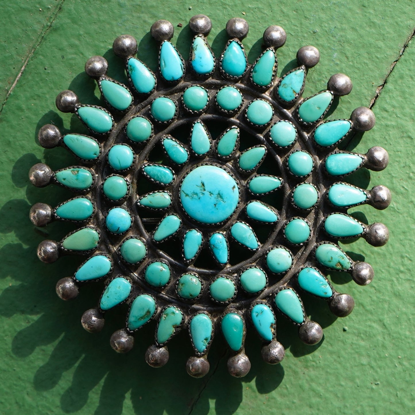 Vintage Zuni Turquoise Brooch