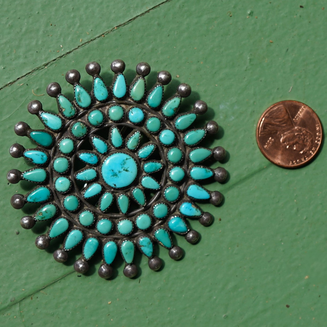 Vintage Zuni Turquoise Brooch