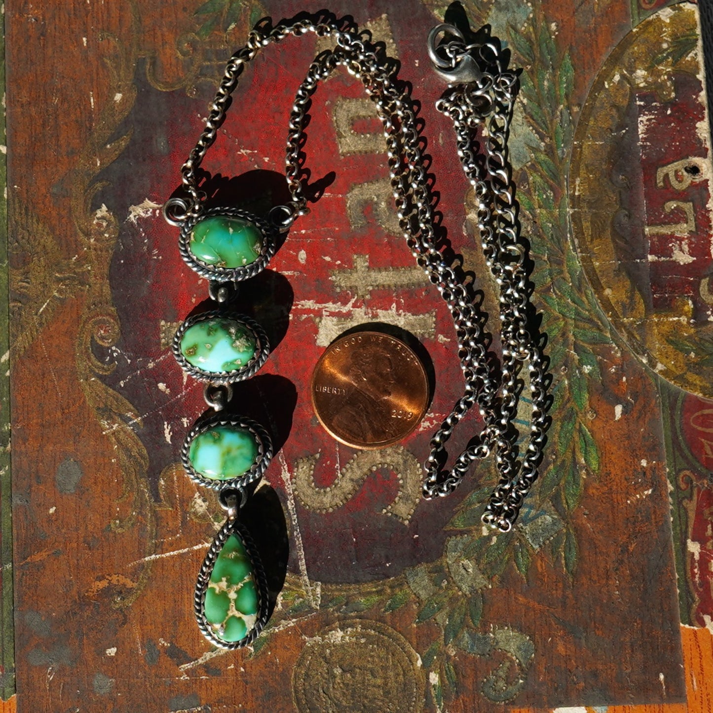 Sterling Silver Sonoran Gold Turquoise Lariat Necklace