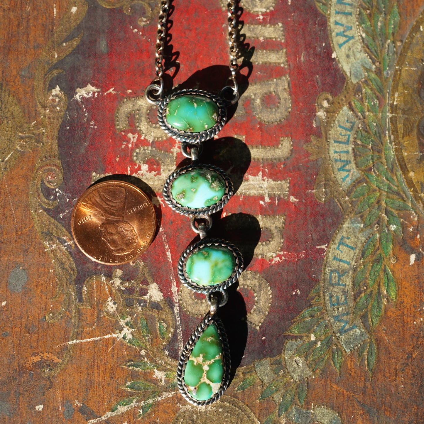 Sterling Silver Sonoran Gold Turquoise Lariat Necklace
