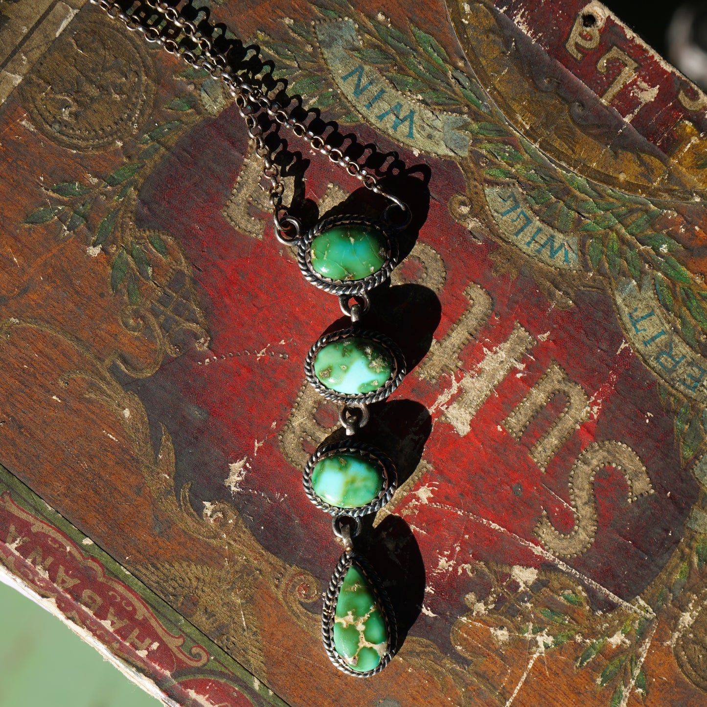 Sterling Silver Sonoran Gold Turquoise Lariat Necklace