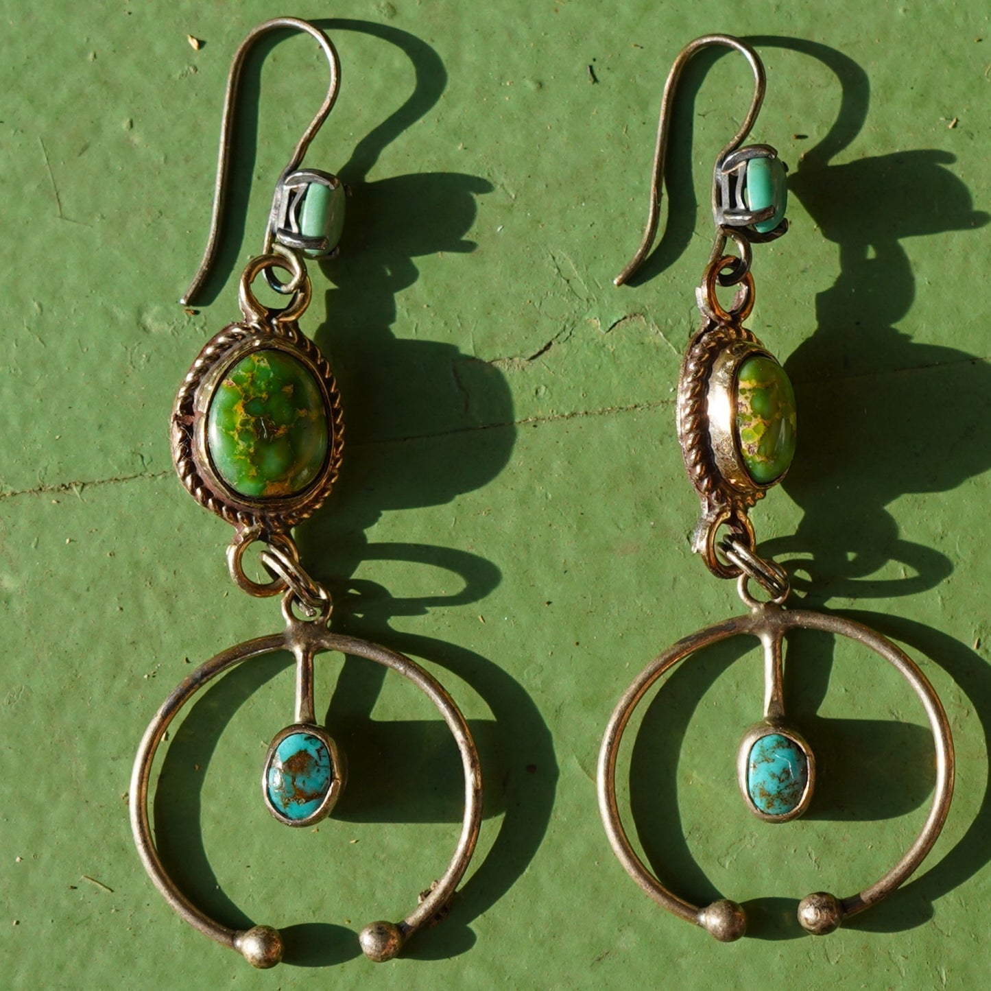 Long Turquoise Naja Earrings