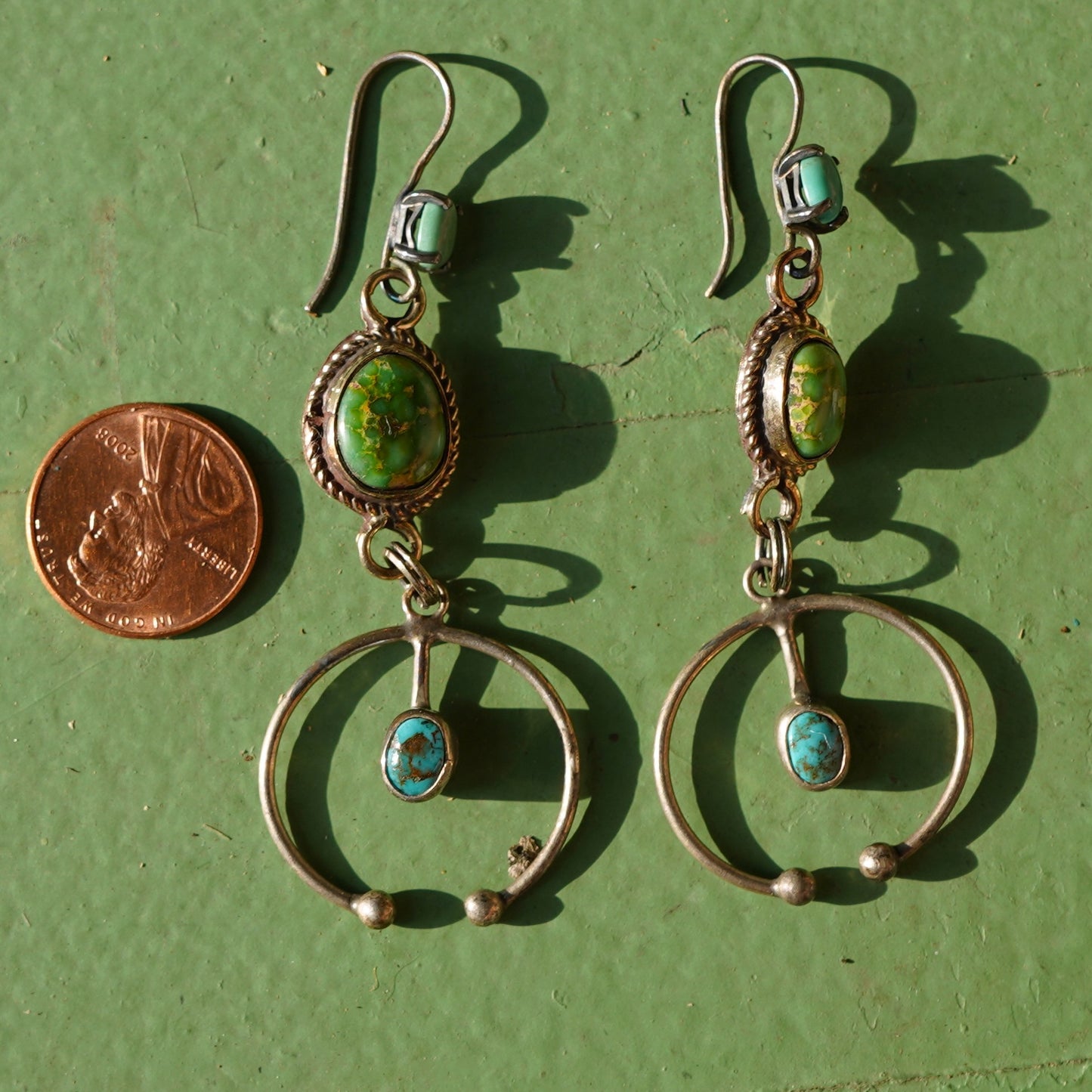 Long Turquoise Naja Earrings