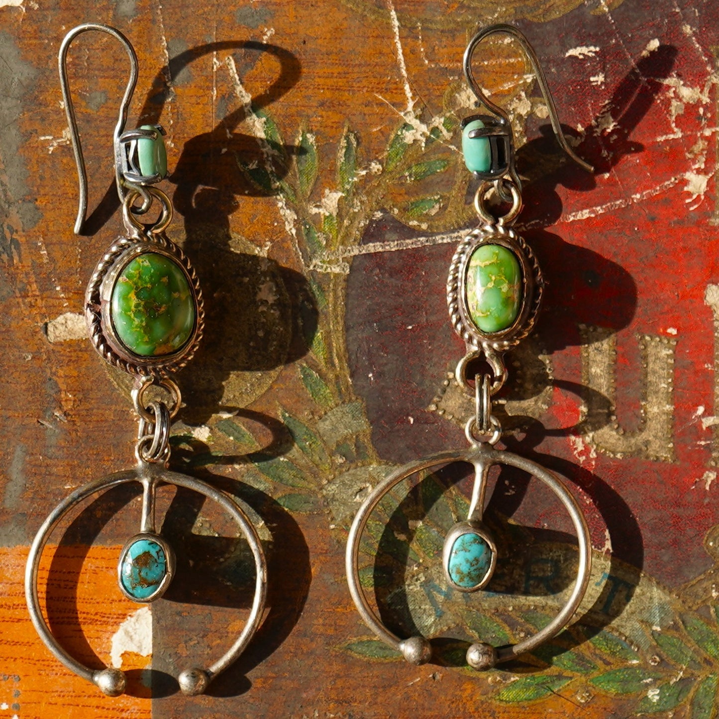 Long Turquoise Naja Earrings