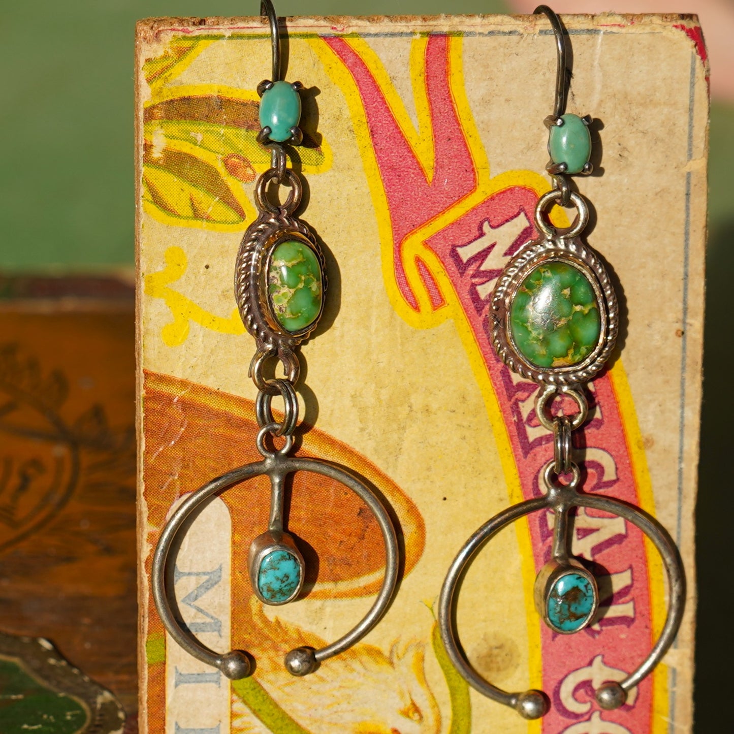 Long Turquoise Naja Earrings