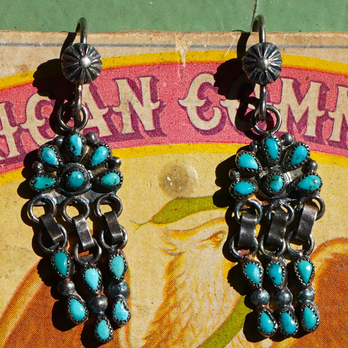 Vintage Turquoise Rain Cloud Earrings