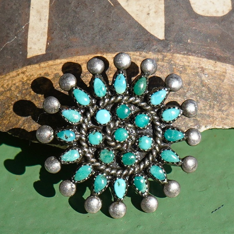 Vintage Zuni Turquoise Pin