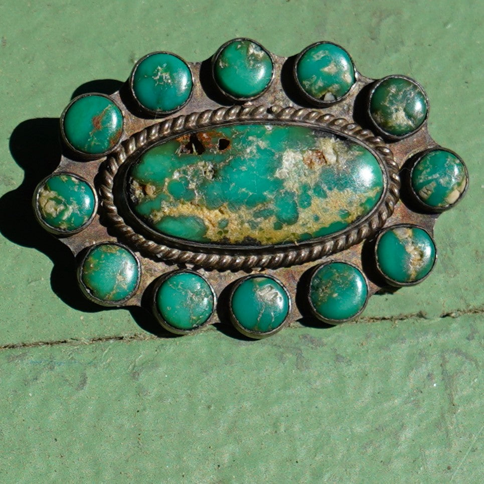 Old Southwest Green Turquoise Pin