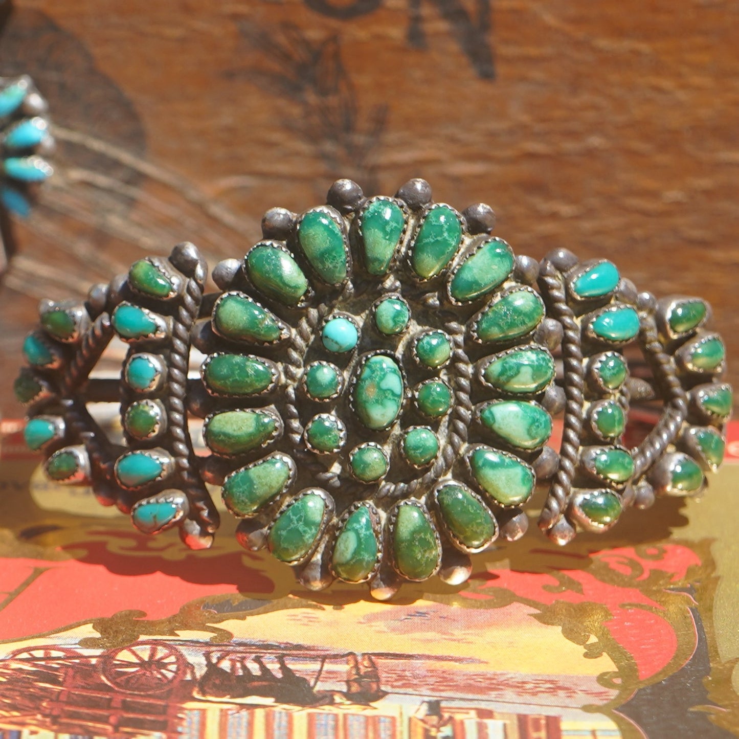Vintage Green Turquoise Bracelet
