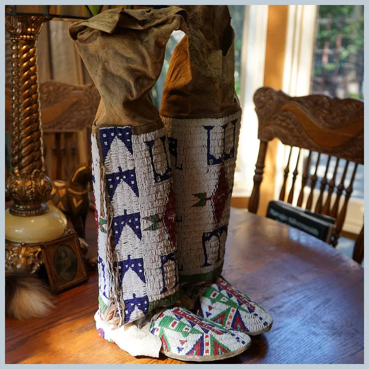 Lakota Women's Legging And Moccasin Set Turn Of The Century