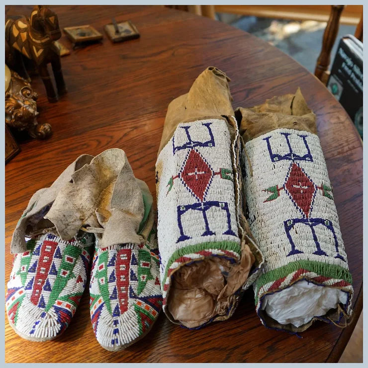 Lakota Women's Legging And Moccasin Set Turn Of The Century