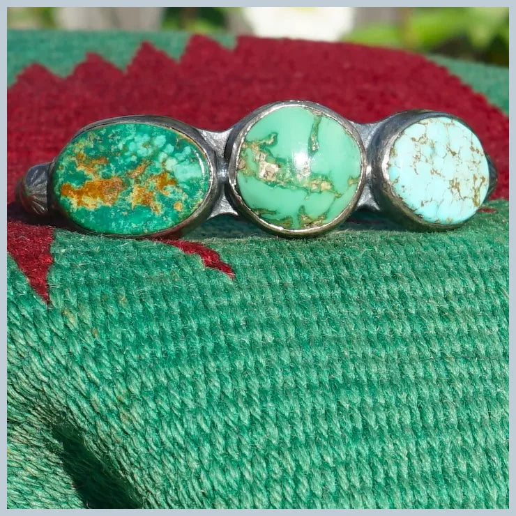 Vintage Navajo Nevada Turquoise Cuff Bracelet