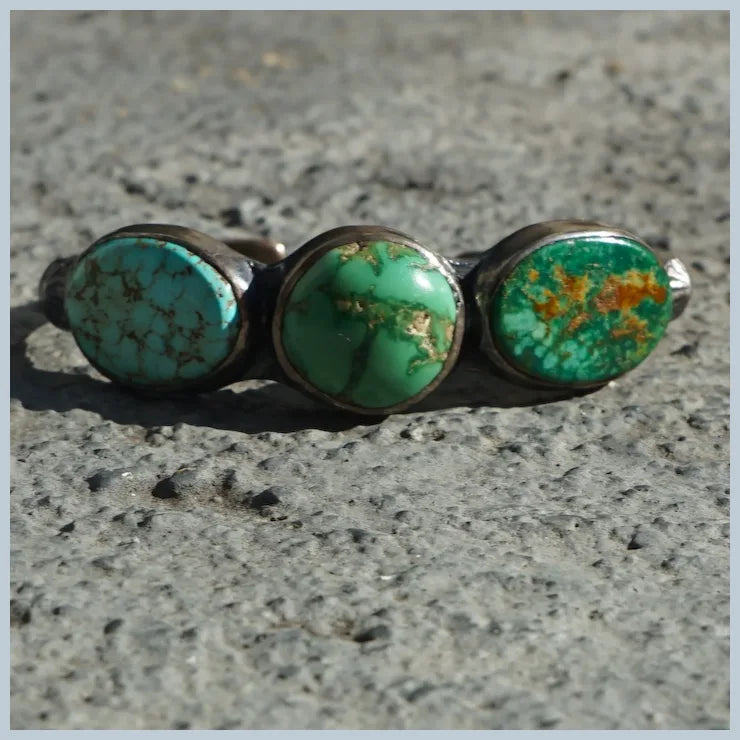 Vintage Navajo Nevada Turquoise Cuff Bracelet