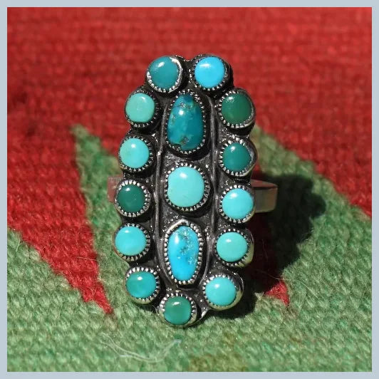 Vintage Turquoise Cluster Ring