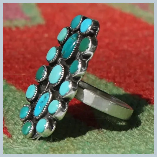 Vintage Turquoise Cluster Ring