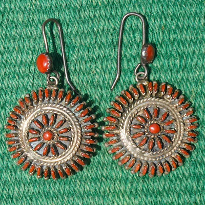 Vintage Coral Zuni Earrings Available At Gallery Zono