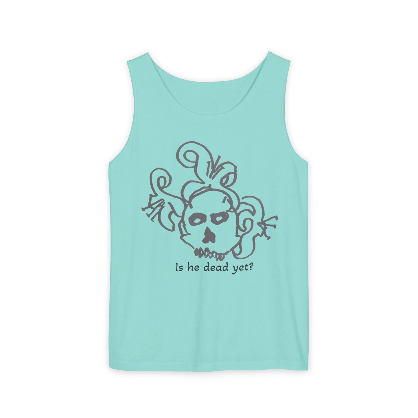 Funny Skull Graphic Tank Top - Unisex Garment-Dyed Sleeveless Tee