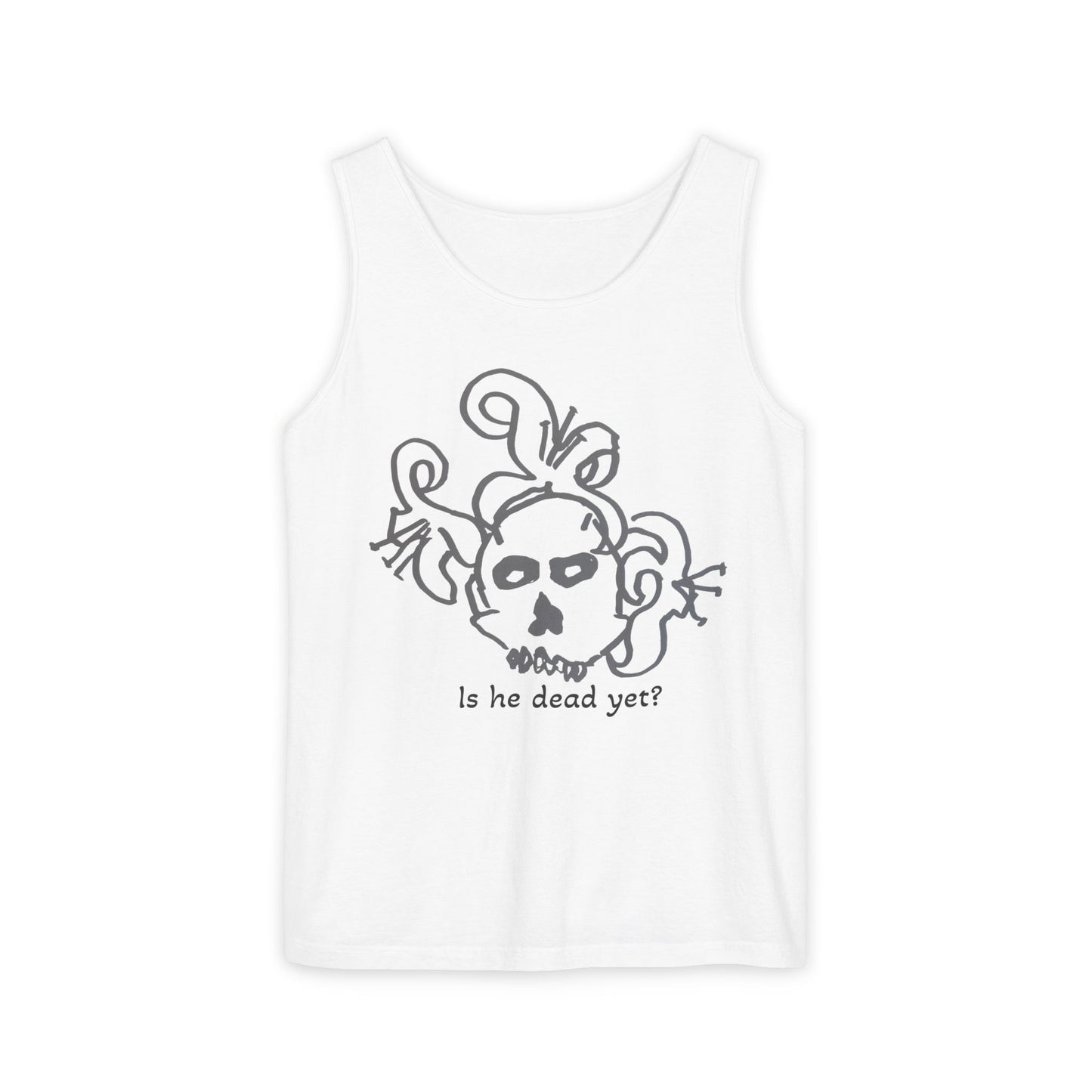 Funny Skull Graphic Tank Top - Unisex Garment-Dyed Sleeveless Tee