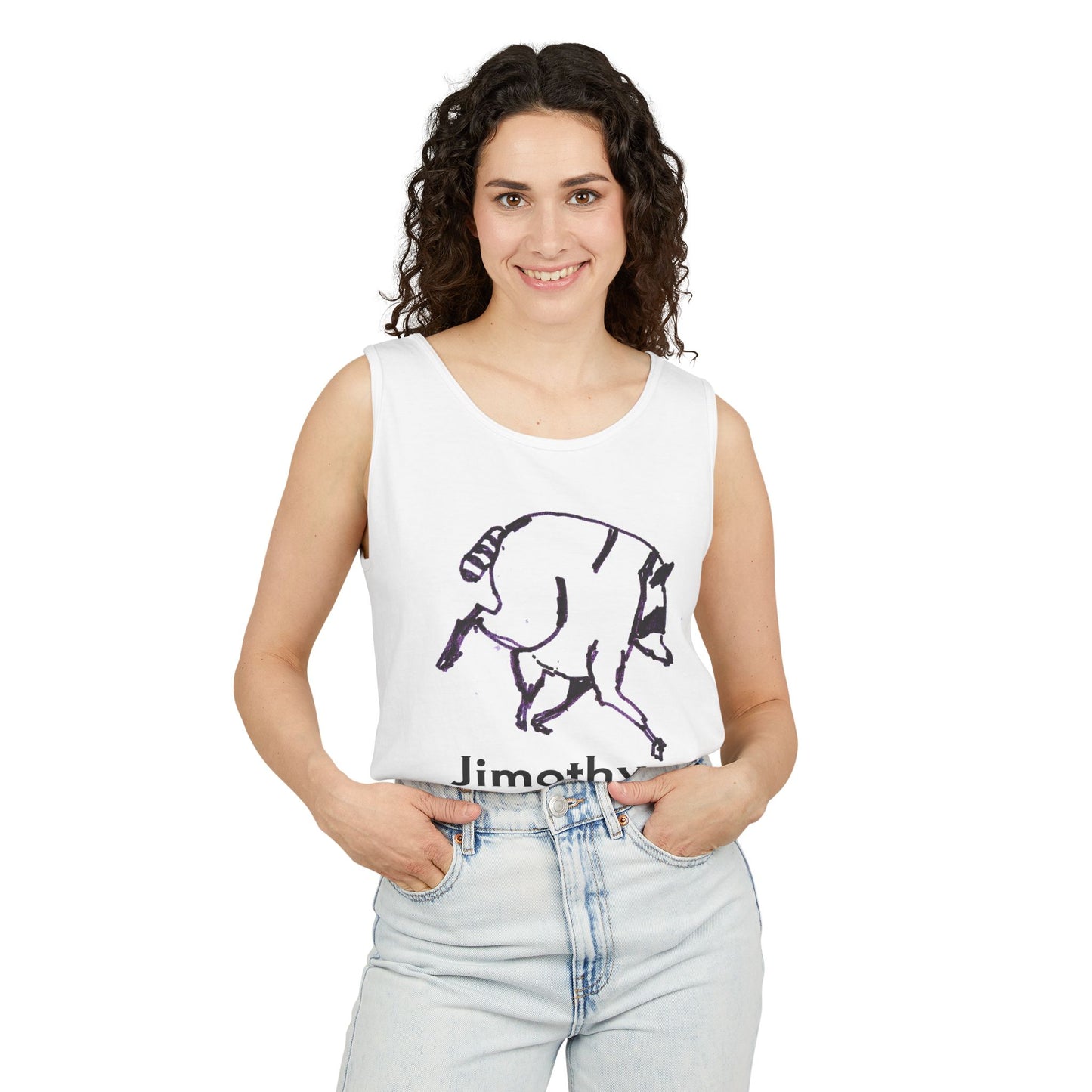 Jimothy Raccoon Graphic Tank Top — Quirky Vintage-Style Summer Tee