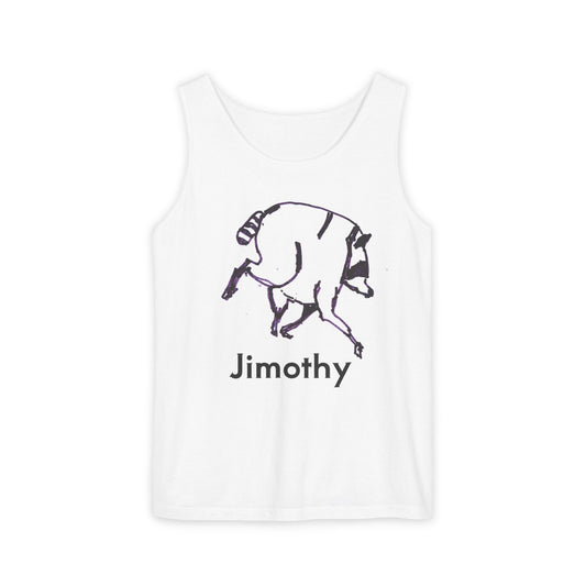 Jimothy Raccoon Graphic Tank Top — Quirky Vintage-Style Summer Tee