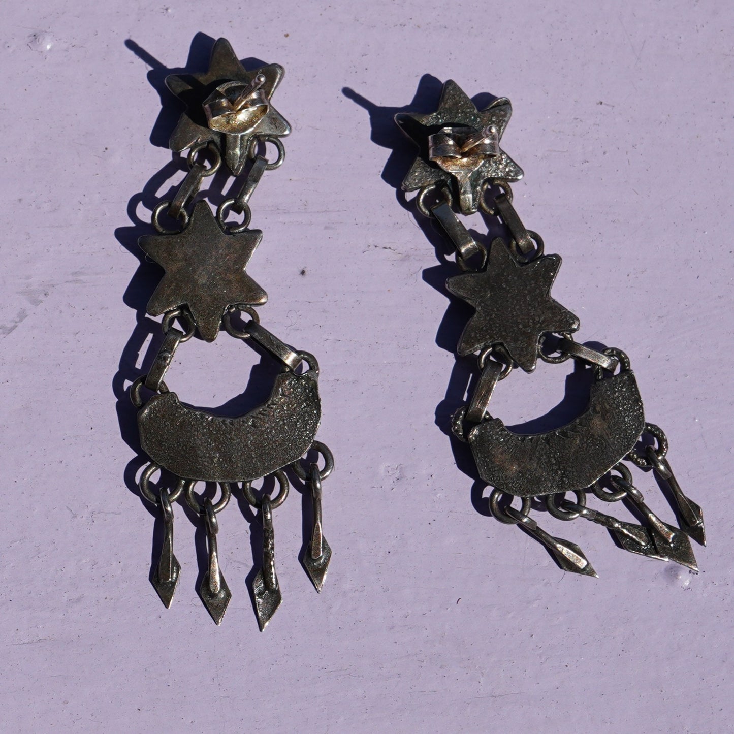 Vintage Turquoise Flower Or Star Earrings