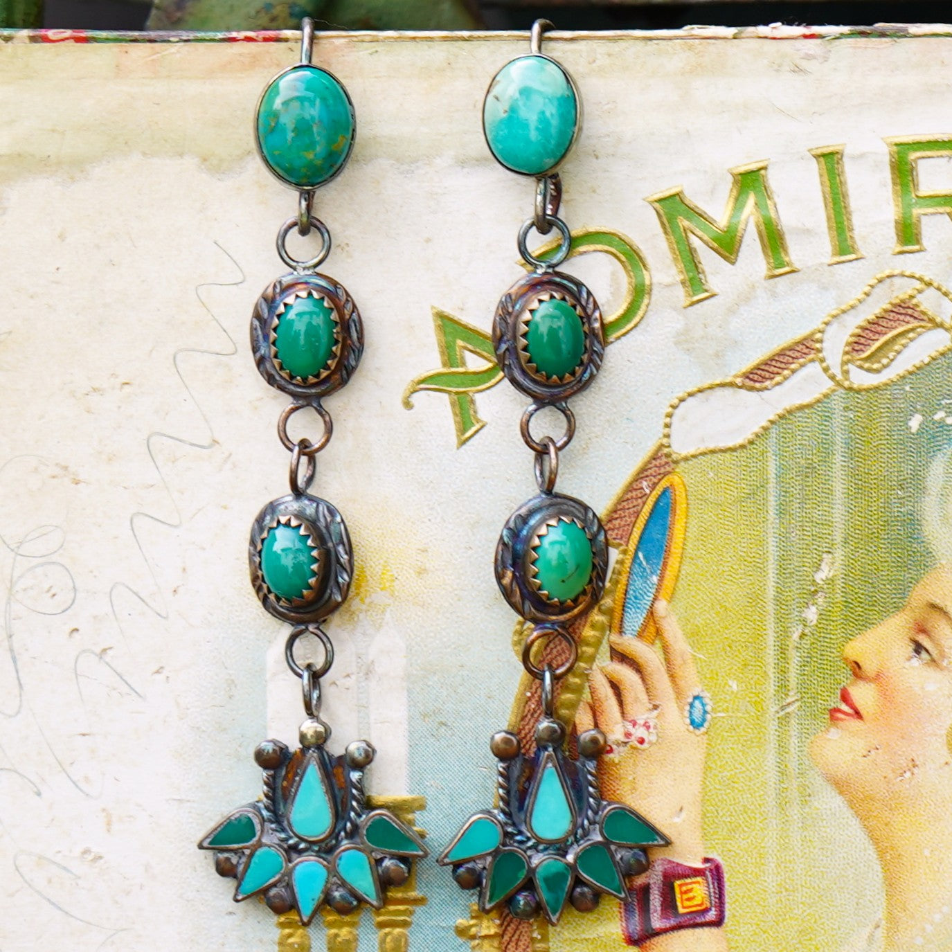 Southwest Vintage Turquoise Dangle Earrings